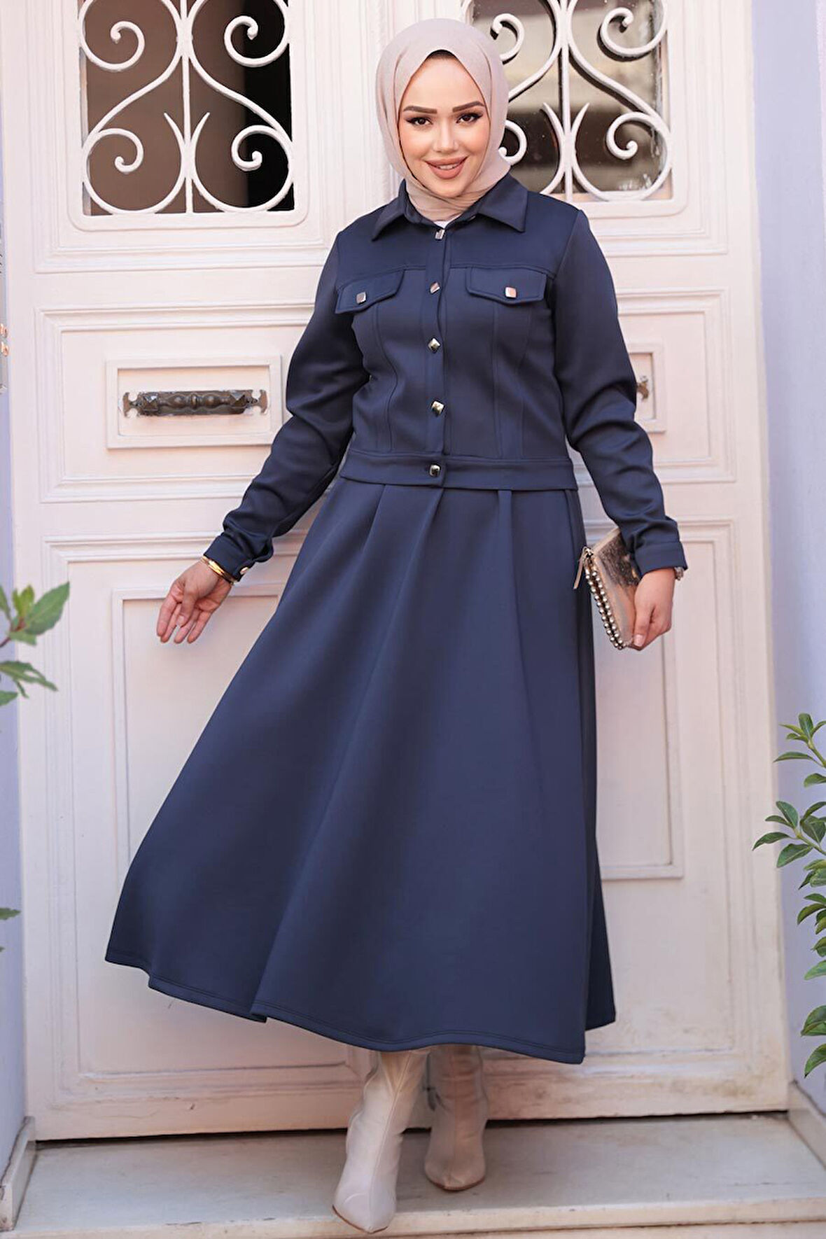 Lacivert Tesettür İkili Takım 13212L