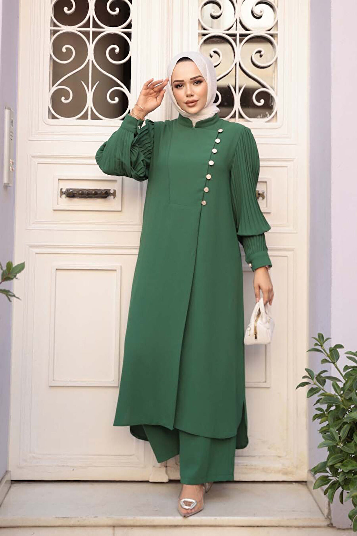 Yeşil Tesettür İkili Takım 7655Y