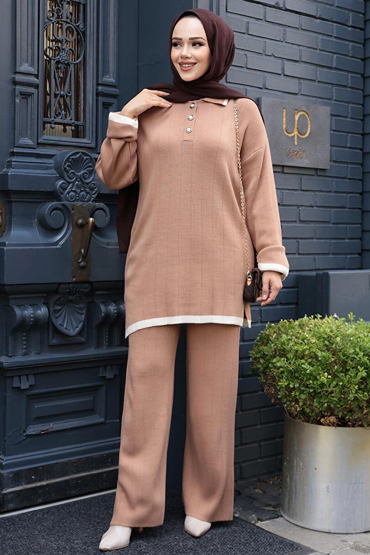 Bisküvi Tesettür Triko İkili Takım 17204BS