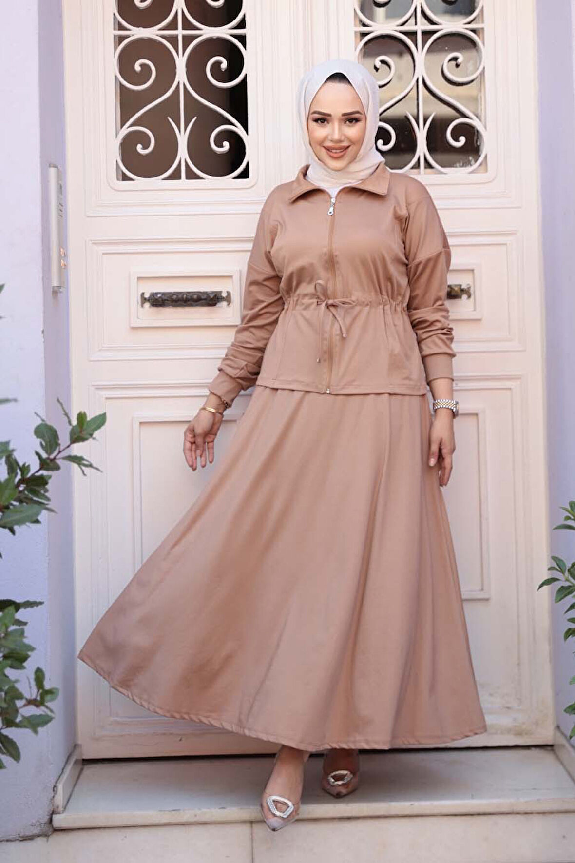 Etekli Bisküvi Tesettür İkili Takım 13251BS