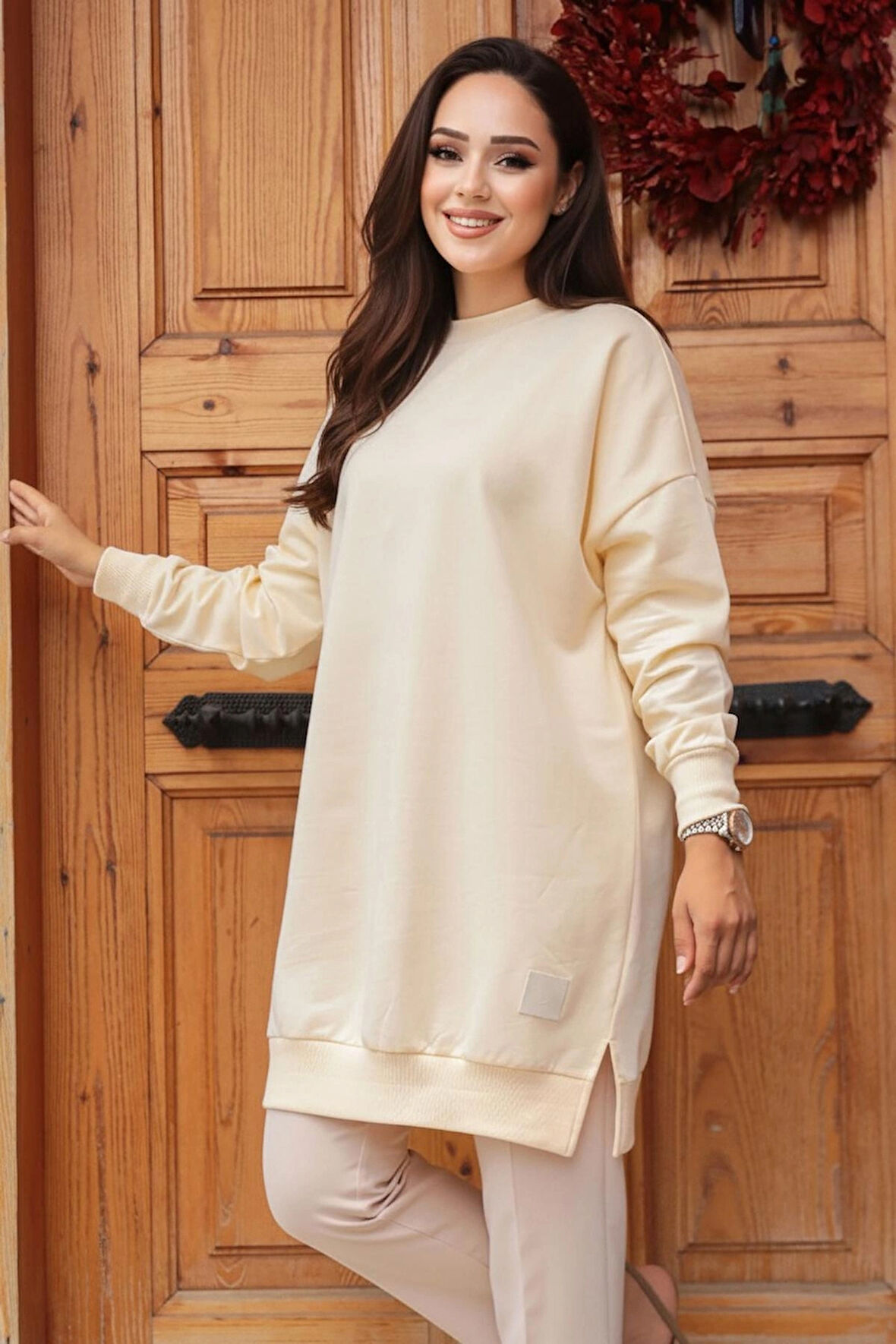 Bej İki İplik Tunik 30644BEJ