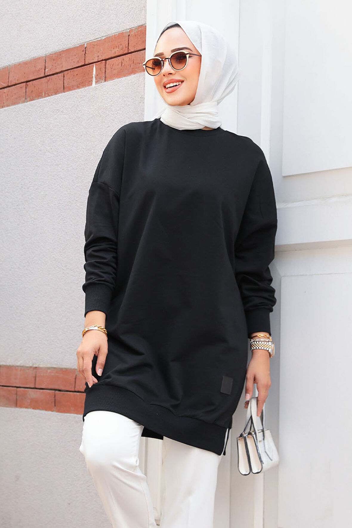Siyah Tesettür Tunik 30644S