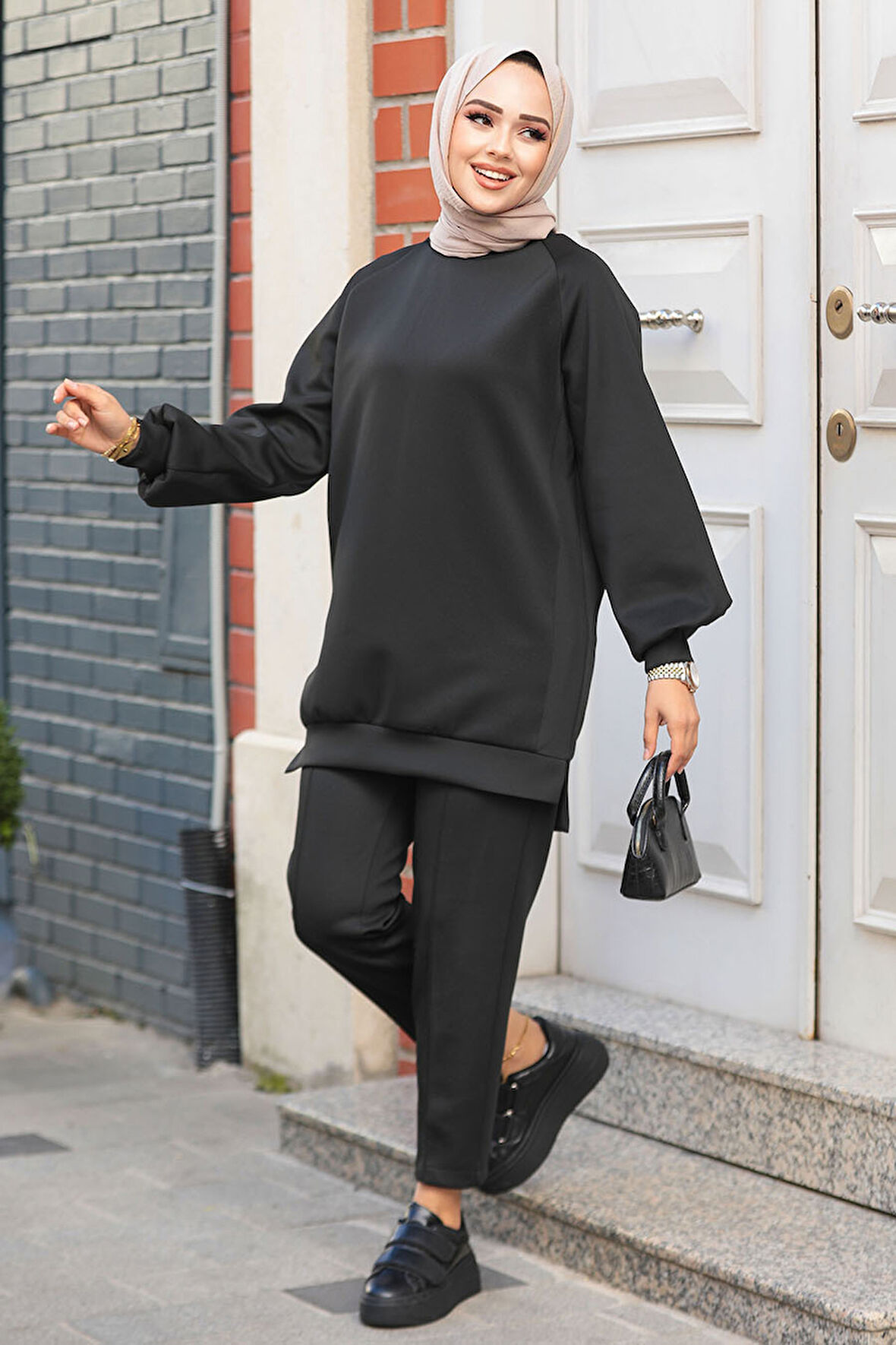 Siyah Tesettür İkili Takım 61351S