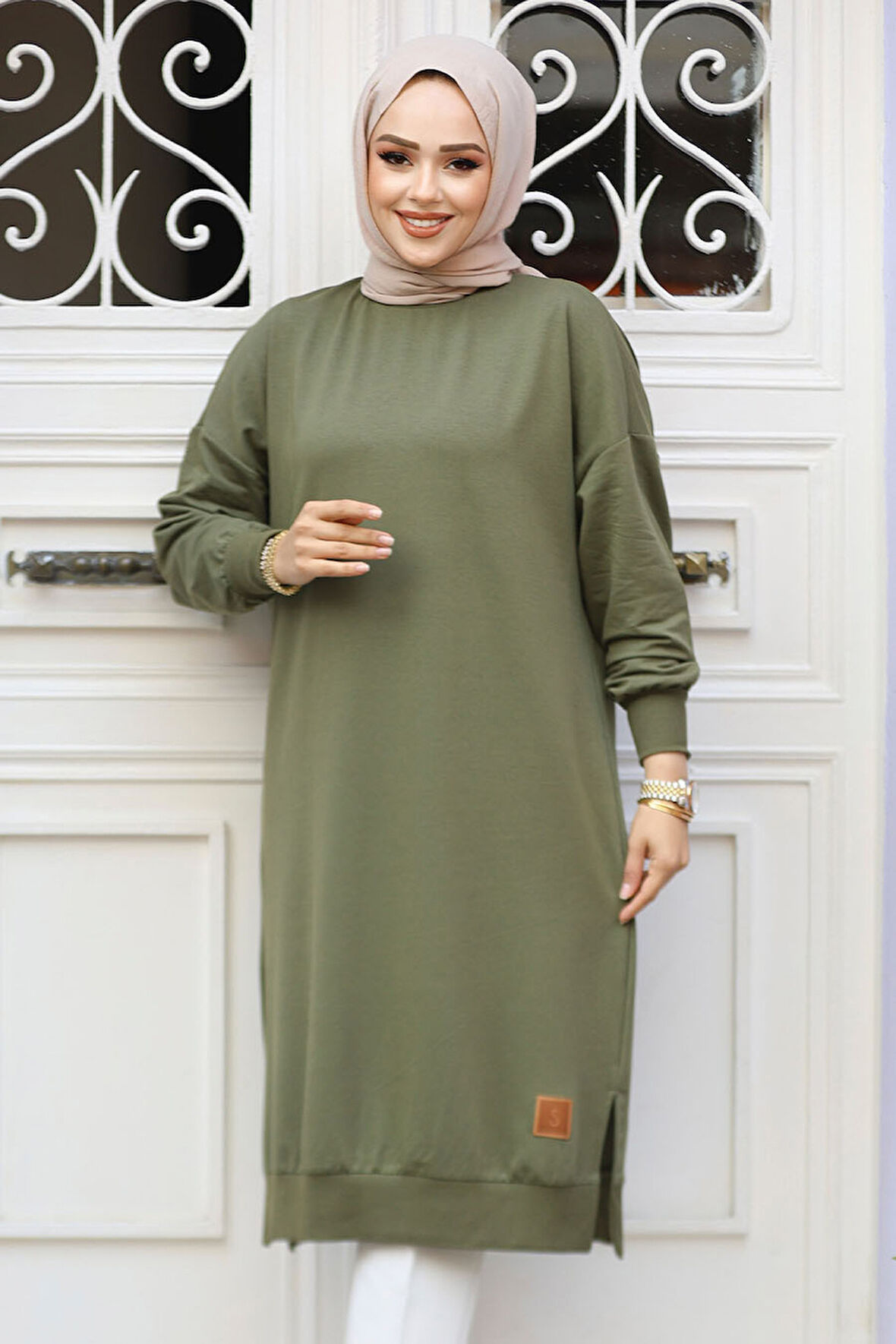 Haki Tesettür Tunik 30645HK