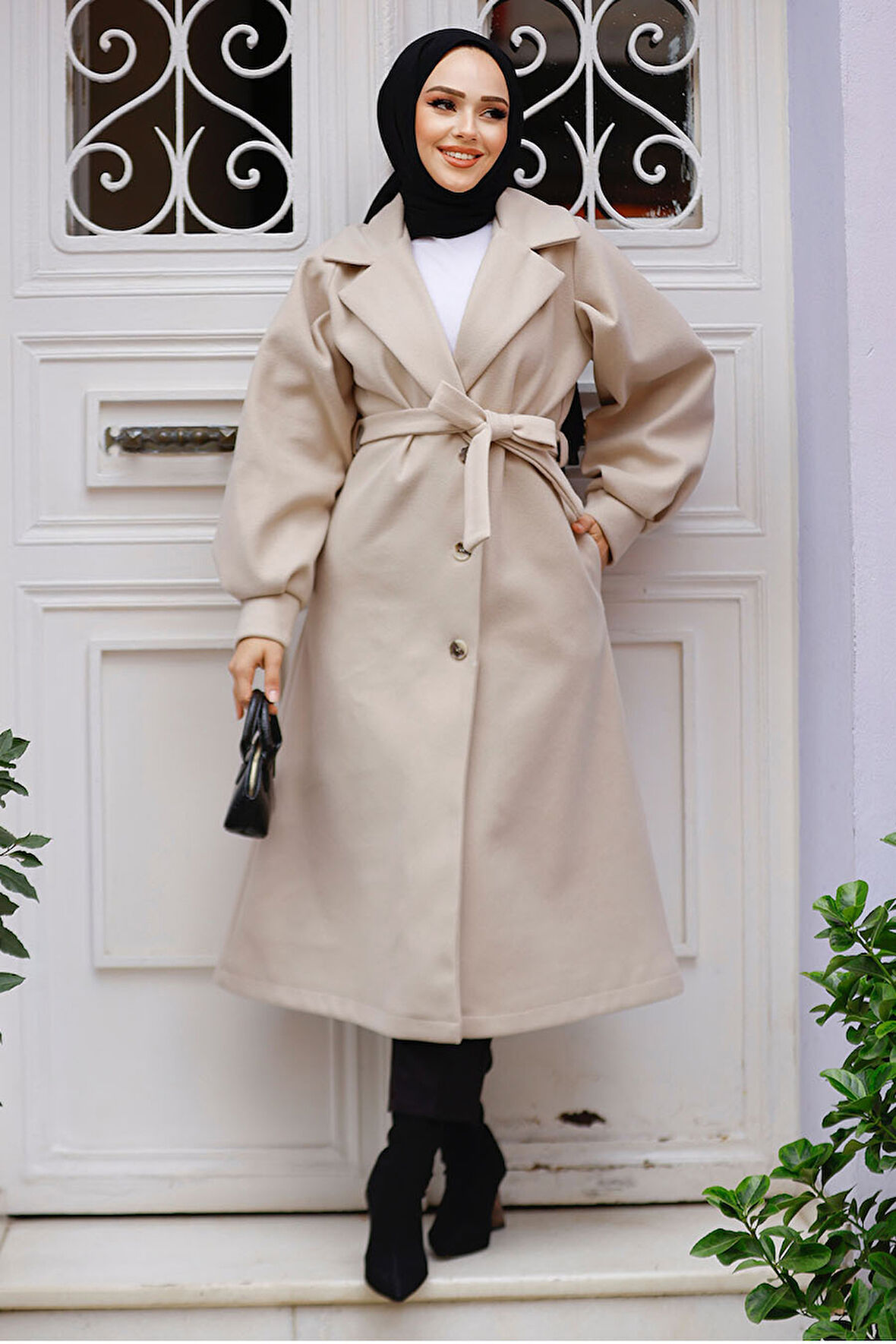 Bej Tesettür Kaşe Kap 5946BEJ