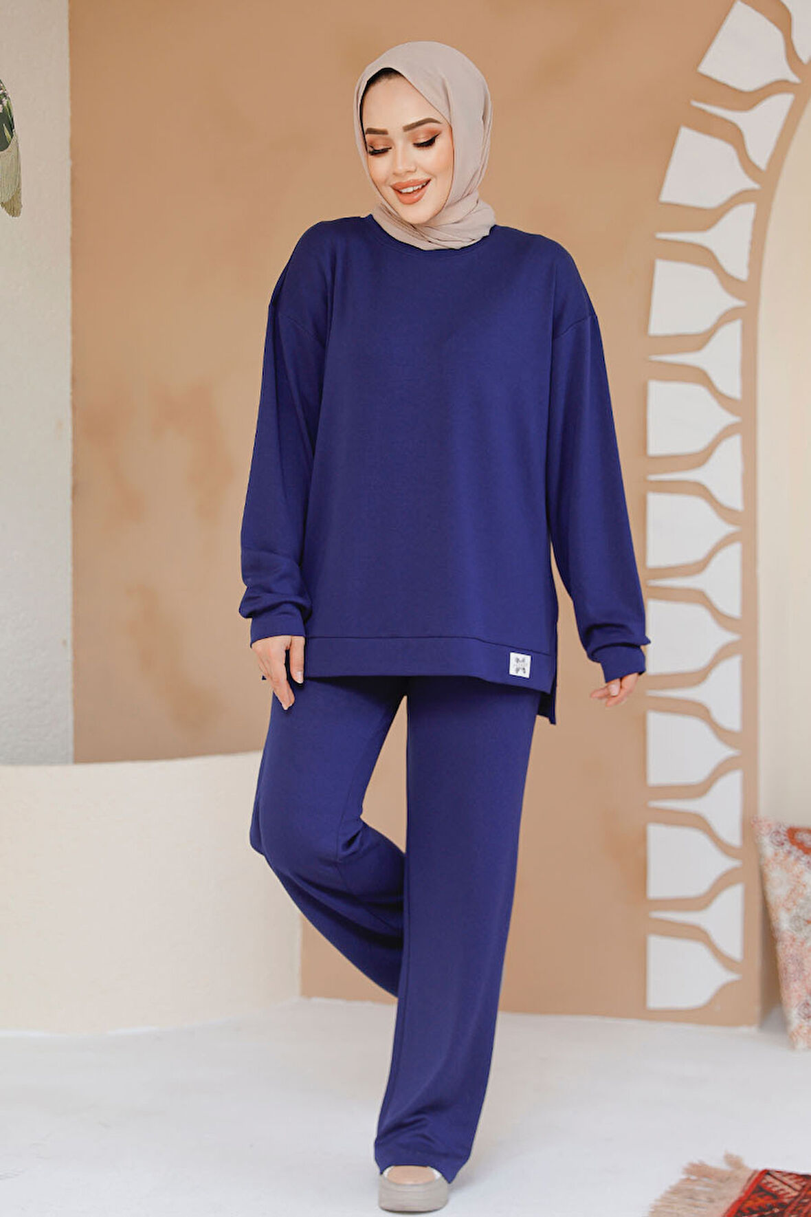Lacivert Tesettür İkili Takım 30187L