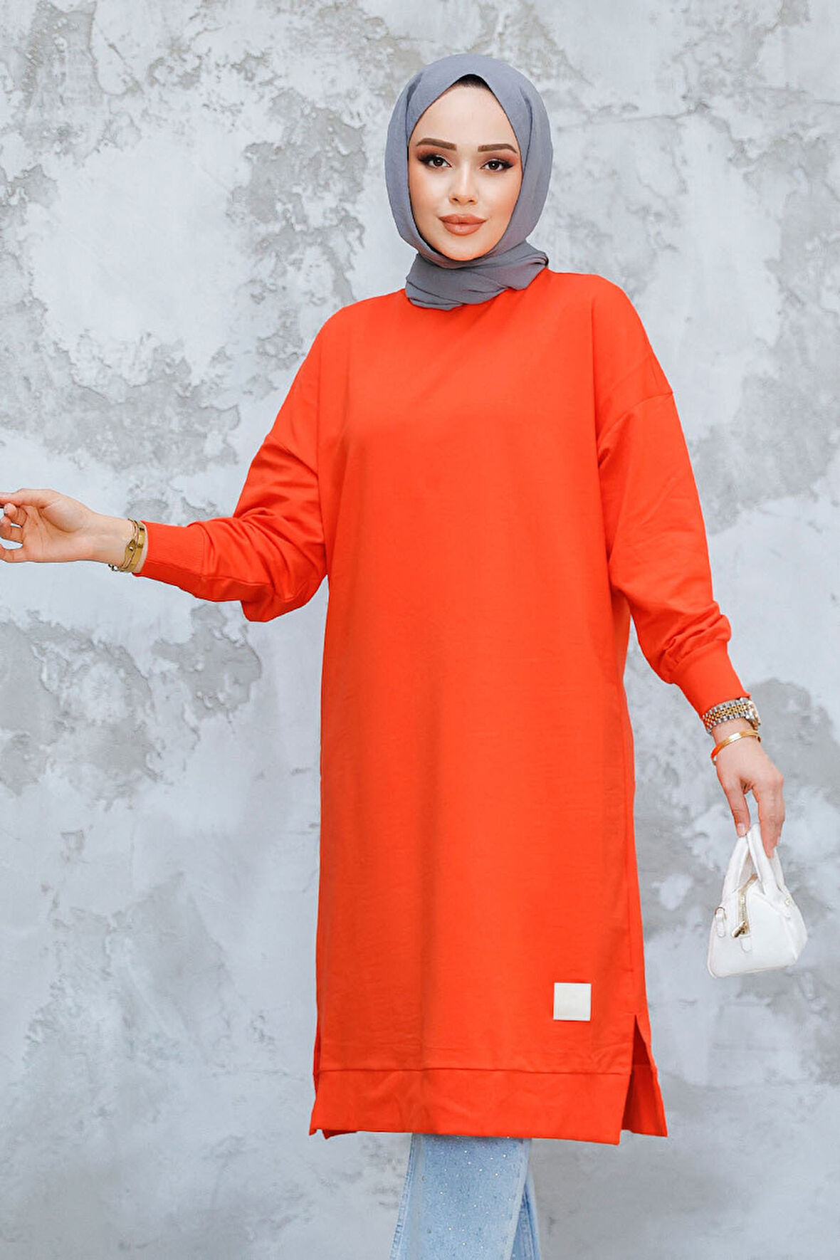 Açık Kırmızı Tesettür Tunik 30645AK