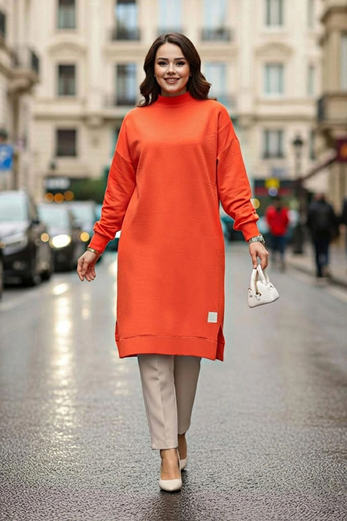 Açık Kırmızı İki İplik Tunik 30645AK