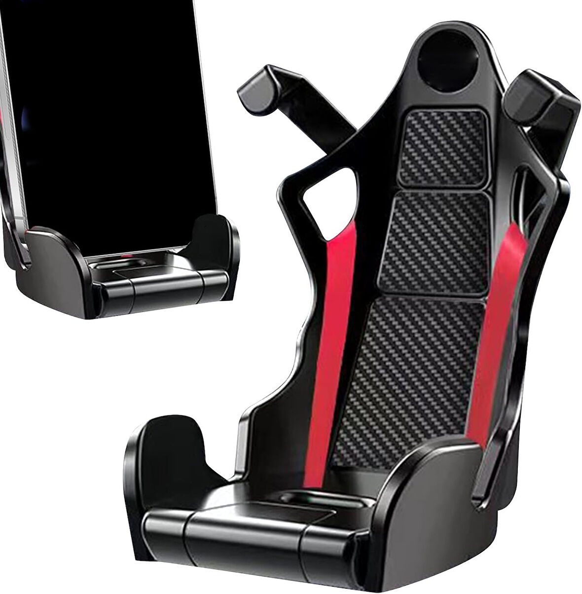 Spor Koltuk Modelli Havalandırma Izgarası Telefon Tutucu Siyah