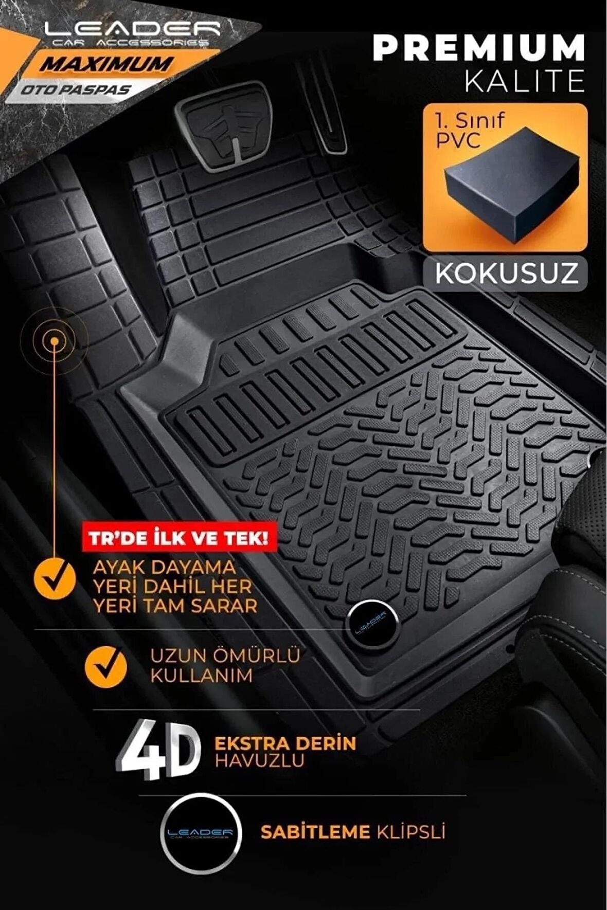 
Volvo 850 4D Havuzlu Oto Paspas Maximum TT SİYAH