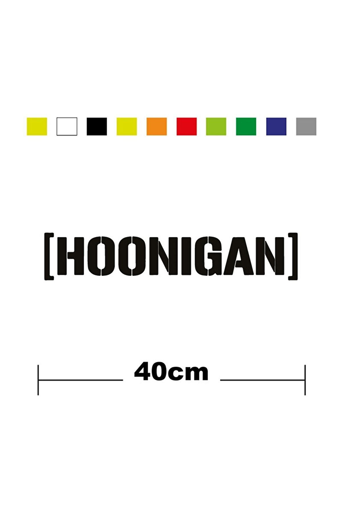 Hoonigan Sponsor Marka Tek Renk Sticker Etiket