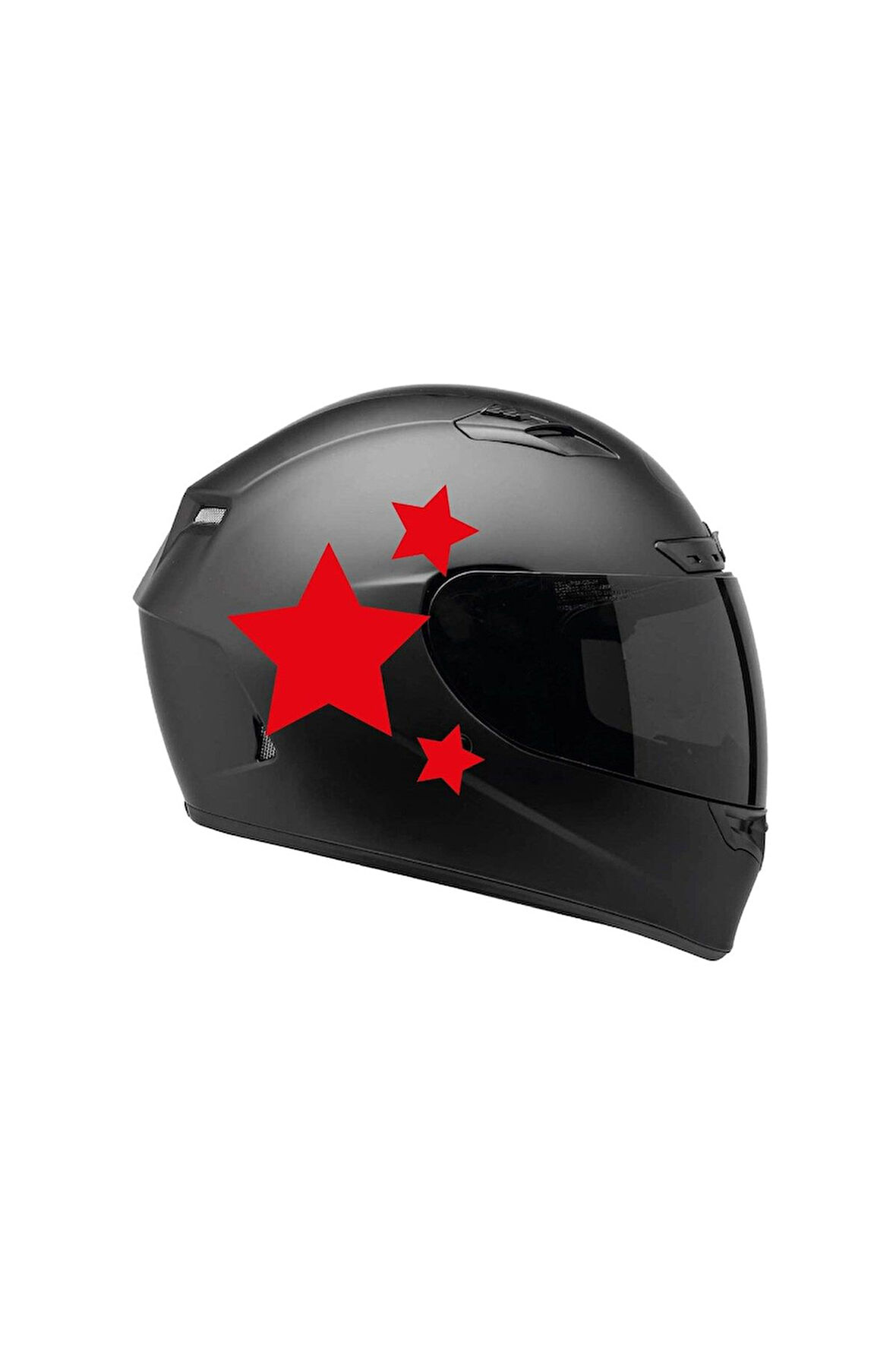 Tek Renk Üçlü Yıldız (triple Star Helmet Stickers) Kask Sticker Etiket Modeli 3