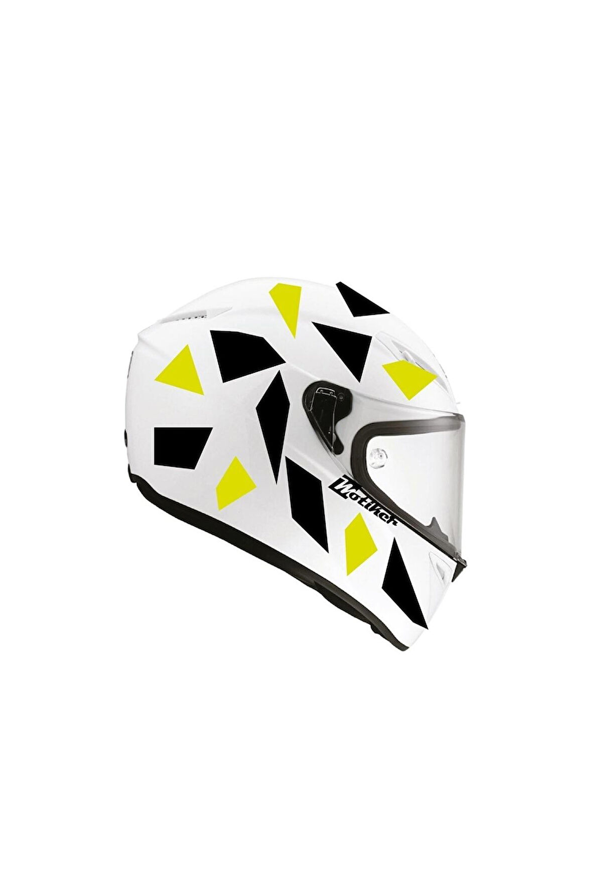 Kare Siyah Neon Sarısı Kamuflaj Kask Sticker Modeli