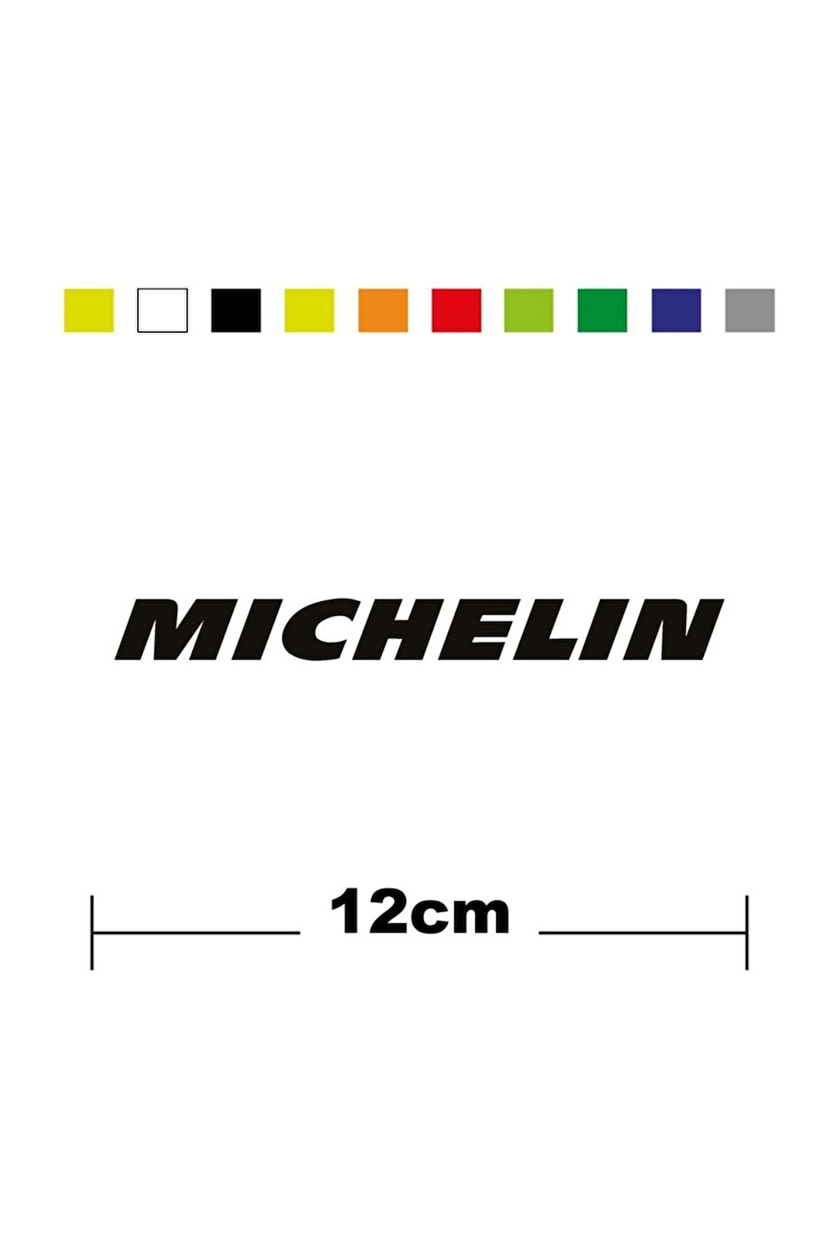 Michelin Sponsor Marka Tek Renk Sticker Etiket