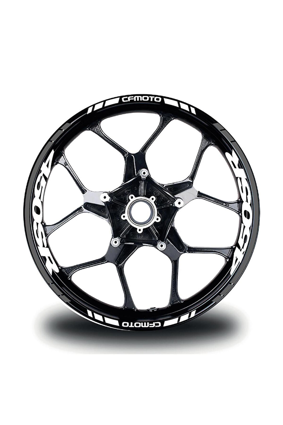 CFMOTO 450SR Sticker Jant İç & Dış Yazılı Etiket Modeli Gri - Beyaz