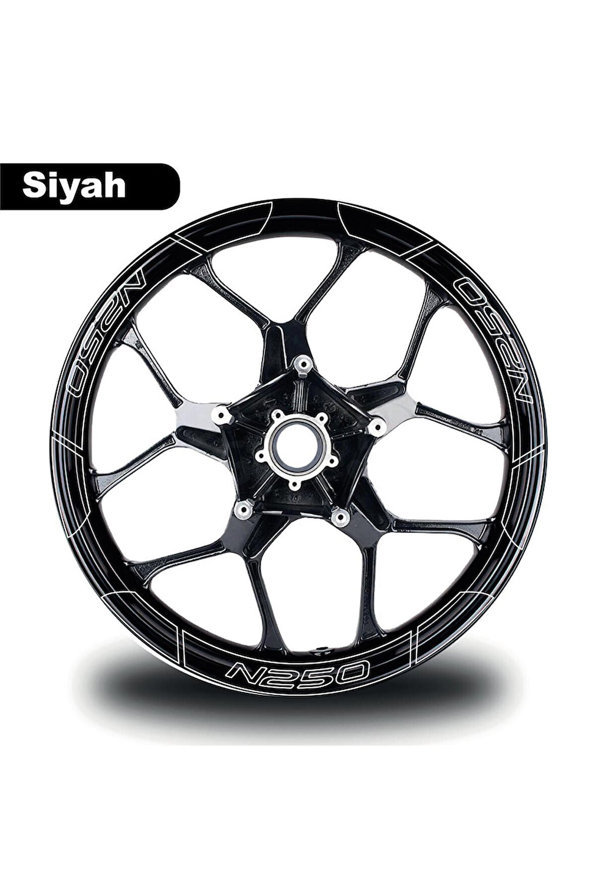 Siyah Bajaj N250 Geniş Jant Sticker Etiket Modeli