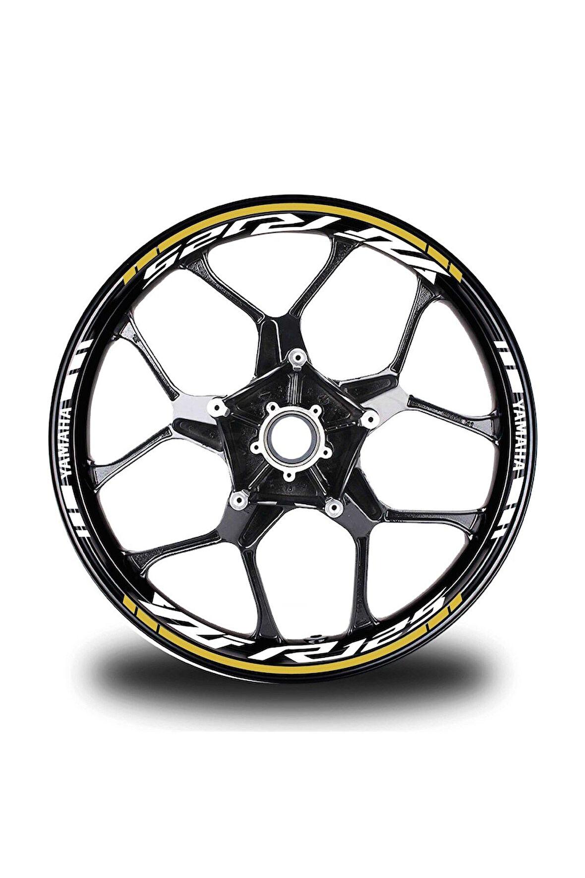 Koyu Sarı Yamaha YZF R125 Takım Jant Sticker Etiket