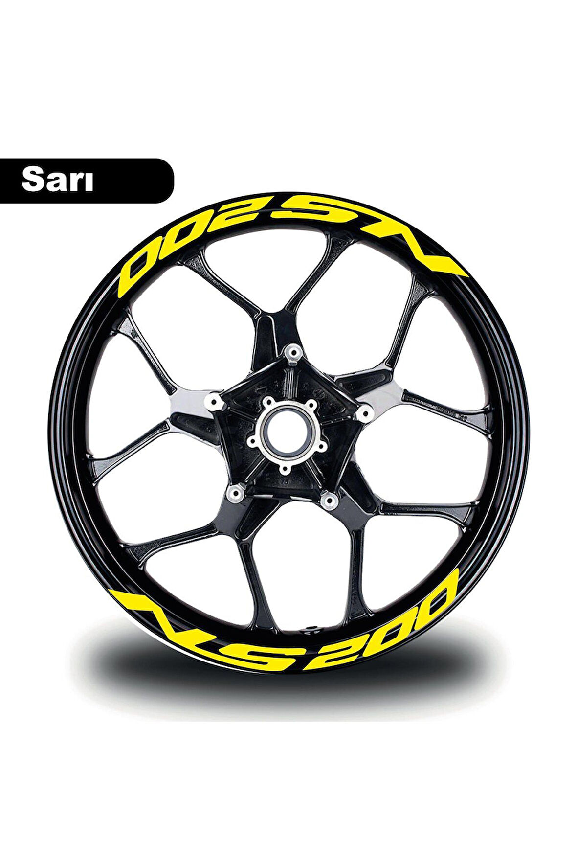 Bajaj Pulsar Ns 200 Yazılı 8 Li Jant Içi Yazı Sticker Sarı