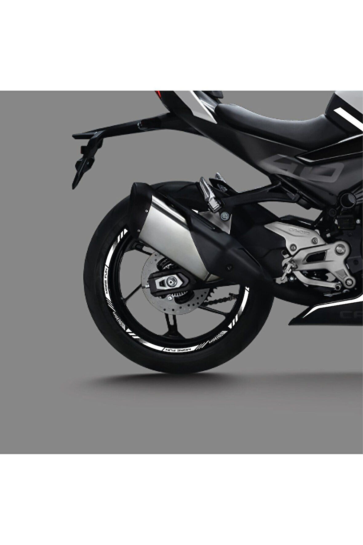 CFMOTO 450SR Sticker Jant Dışı Şerit Baskılı Beyaz
