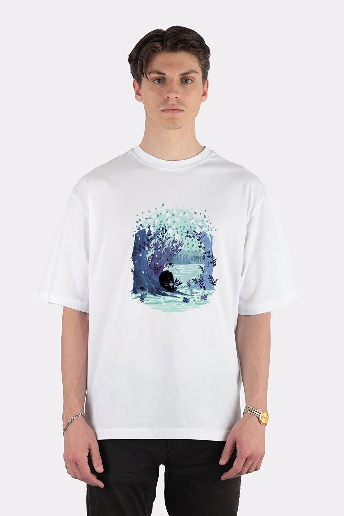 Unisex Beyaz Oversize T-shirt A Quiet Spot Of Tea