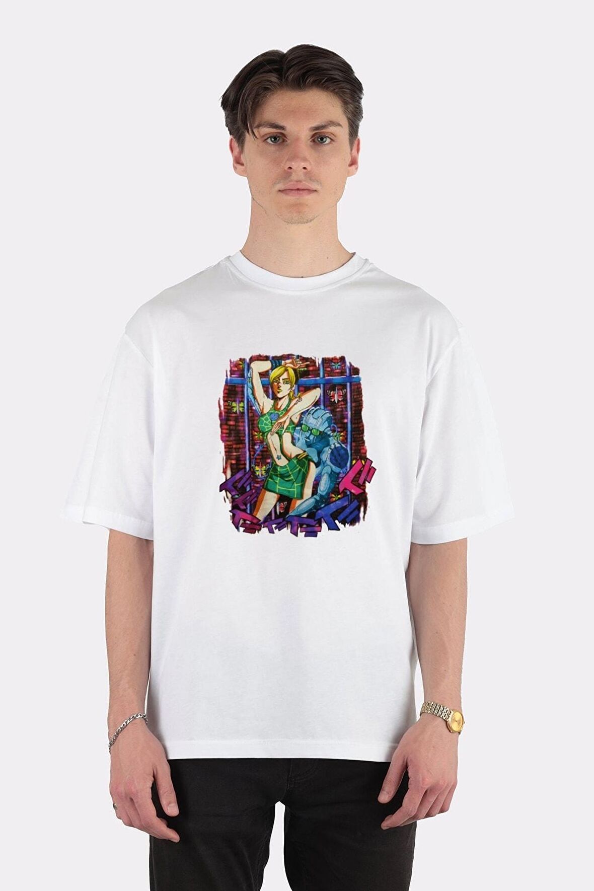 Unisex Beyaz Oversize T-shirt Jolyne