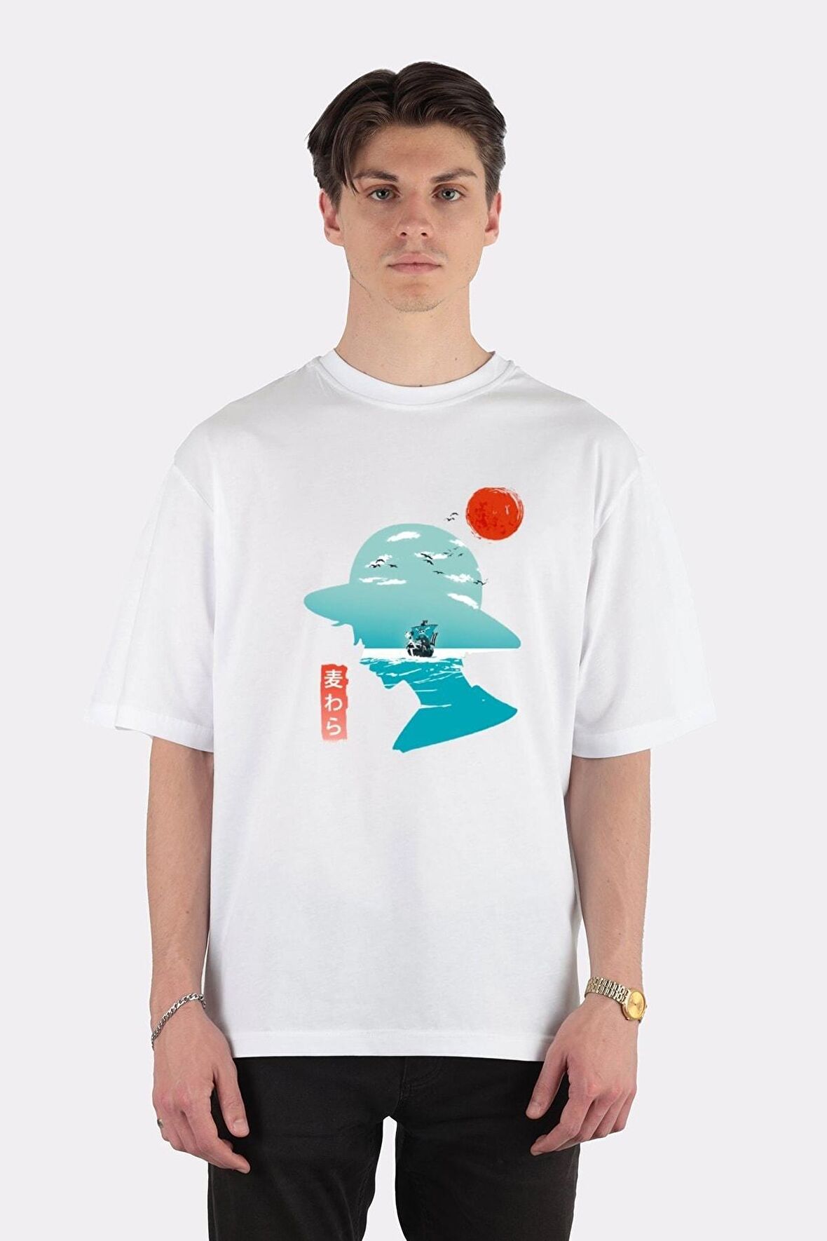 Unisex Beyaz Oversize T-shirt One Piece