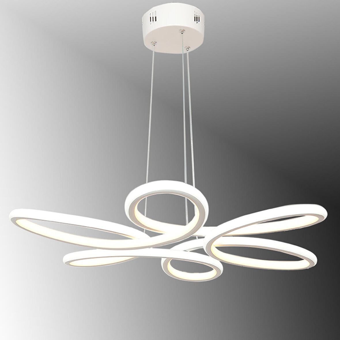 TT308-BY TT Aydınlatma Papatya Modeli Mat Beyaz 2 Renk Modüllü Led Avize