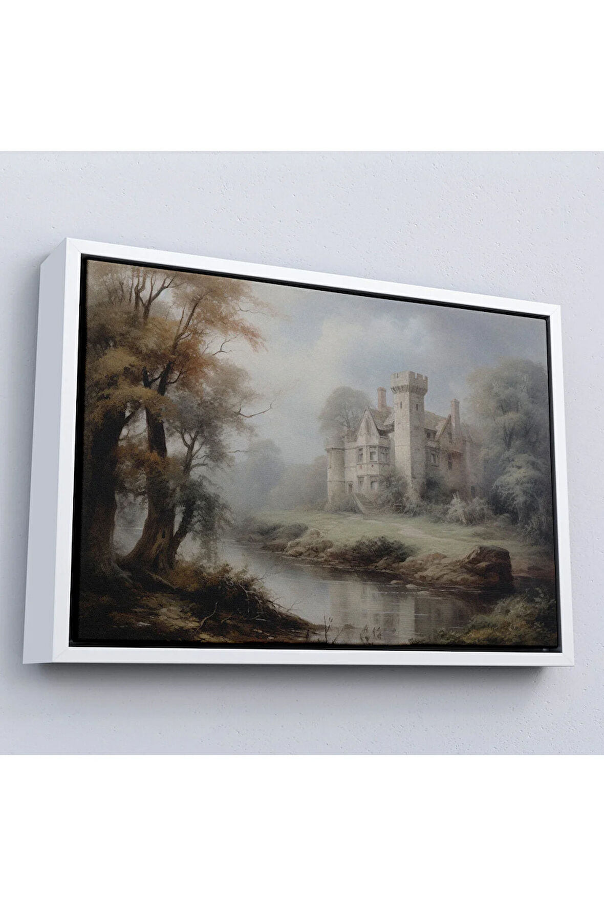 Ahşap Çerçeveli Ortaçağ İngiltere Şato Tablosu