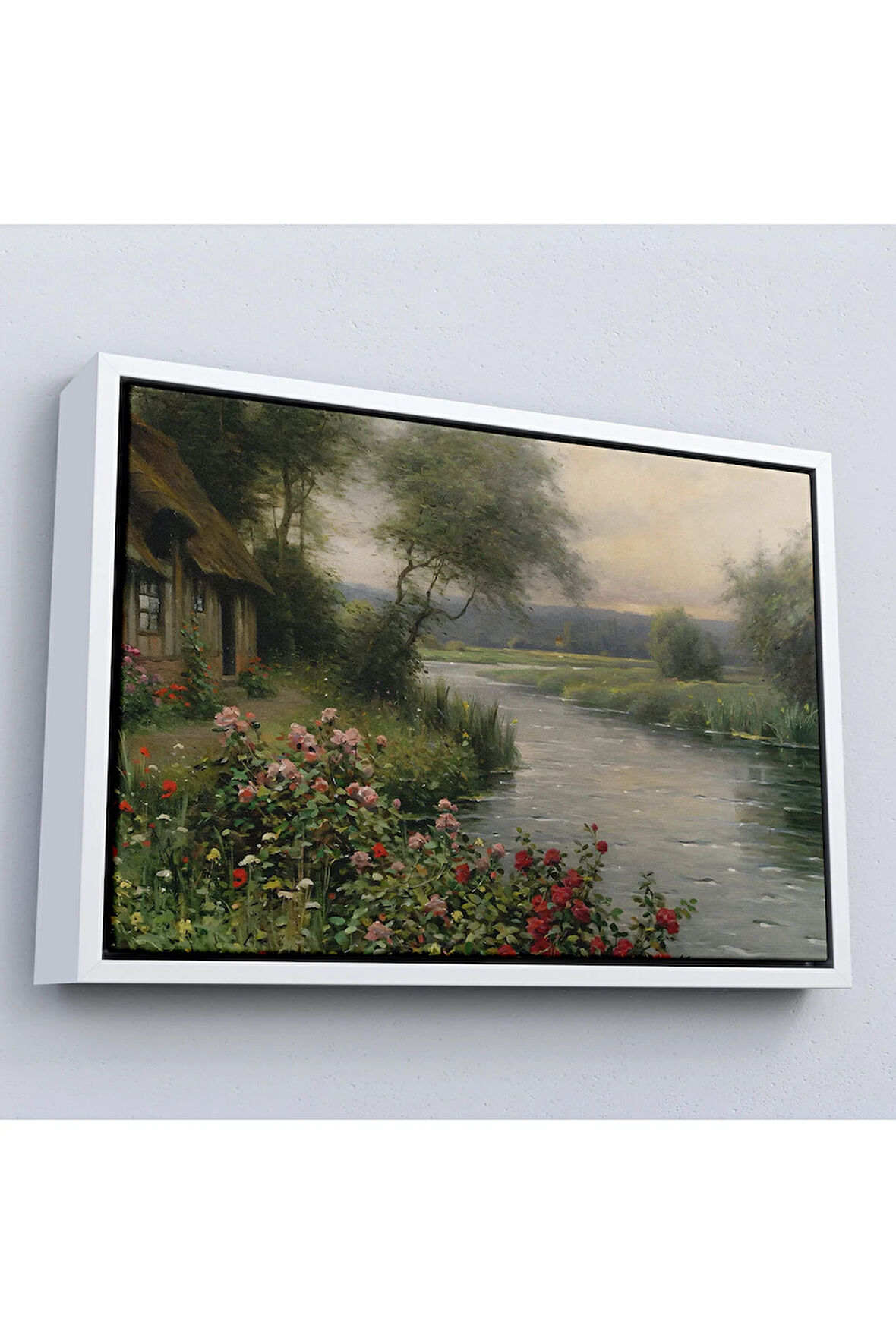 Ahşap Çerçeveli Louis Aston Knight, A River İn Normandy İsimli Tablosu