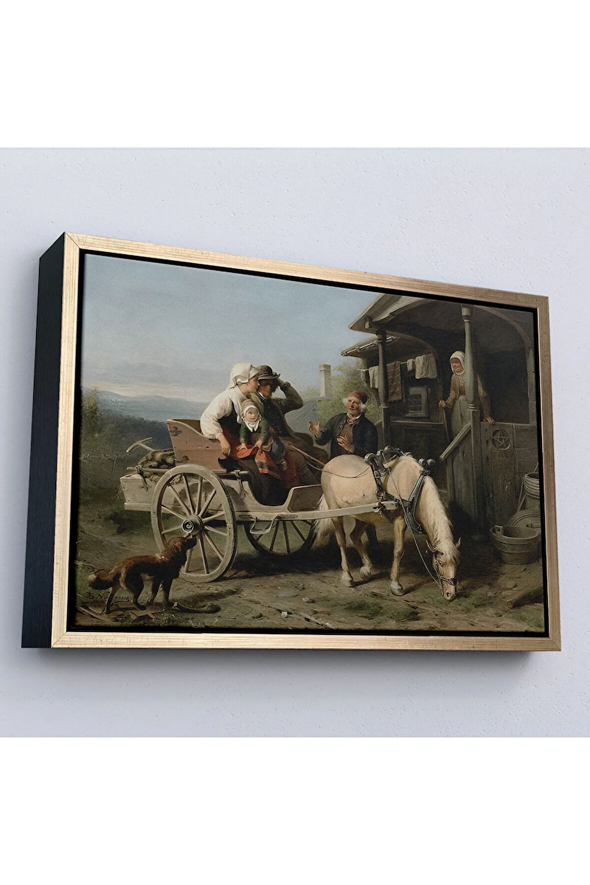 Ahşap Çerçeveli Nordenberg Bengt'Un İlk Ziyaret - İsveç Okulu Tablosu