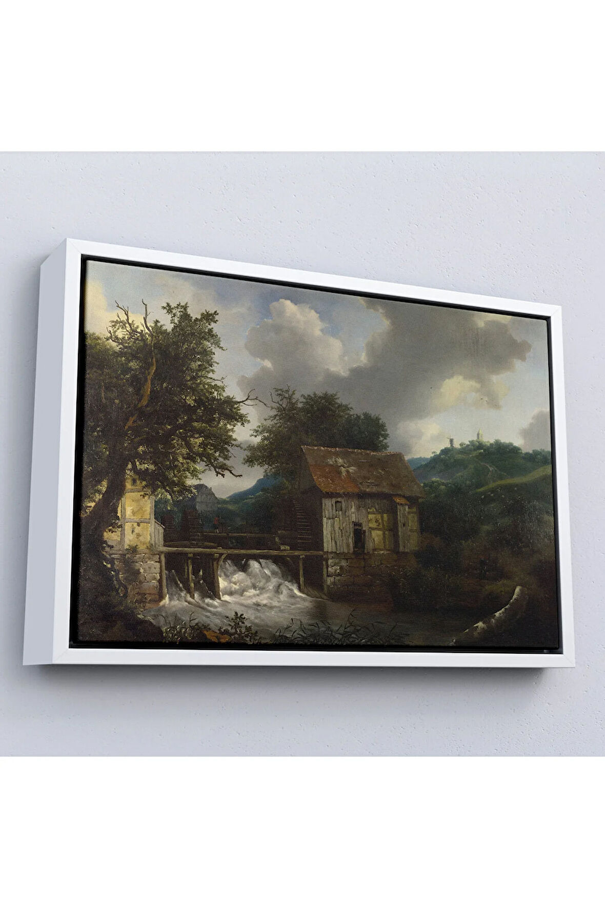 Ahşap Çerçeveli Jacob Van Ruis - Köy Hayatı Tablosu