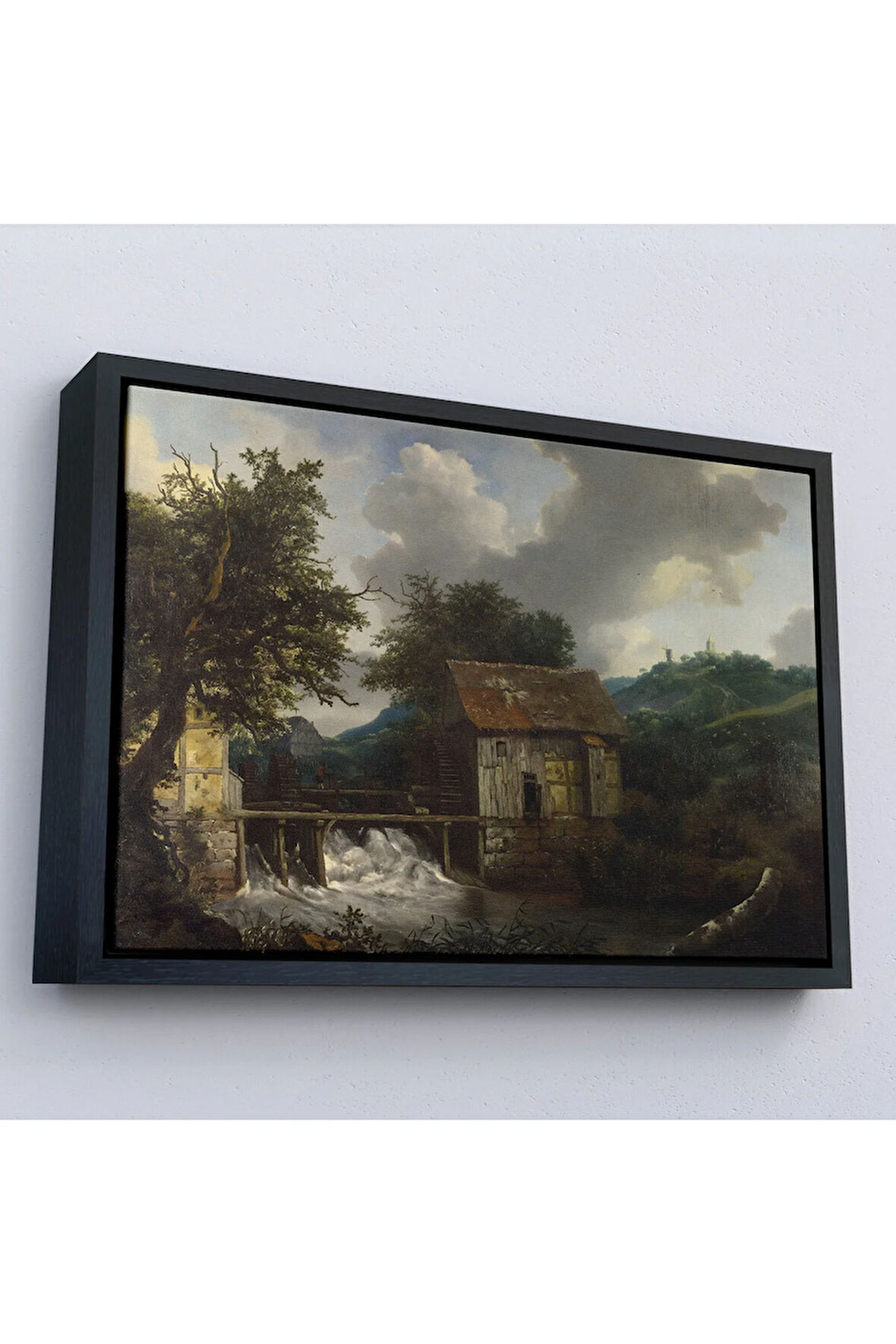 Ahşap Çerçeveli Jacob Van Ruis - Köy Hayatı Tablosu