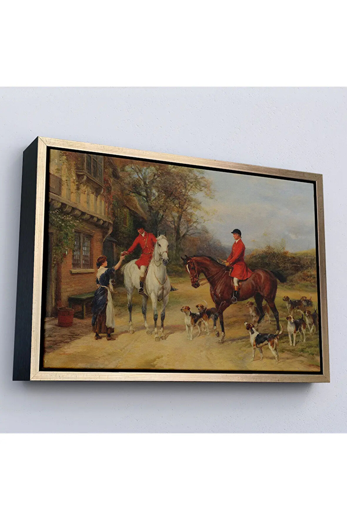 Ahşap Çerçeveli Heywood Hardy'Un İngiliz Köyü Tablosu-7017