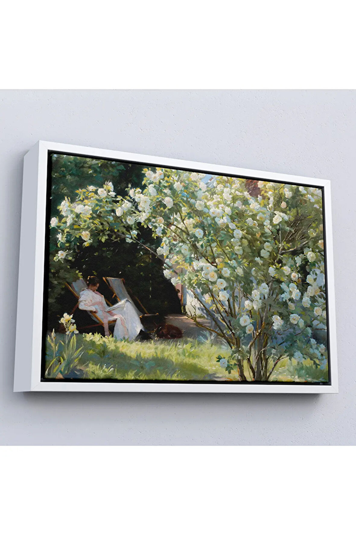 Ahşap Çerçeveli Severin Kroyer Güller Bahçesi Tablosu-7029