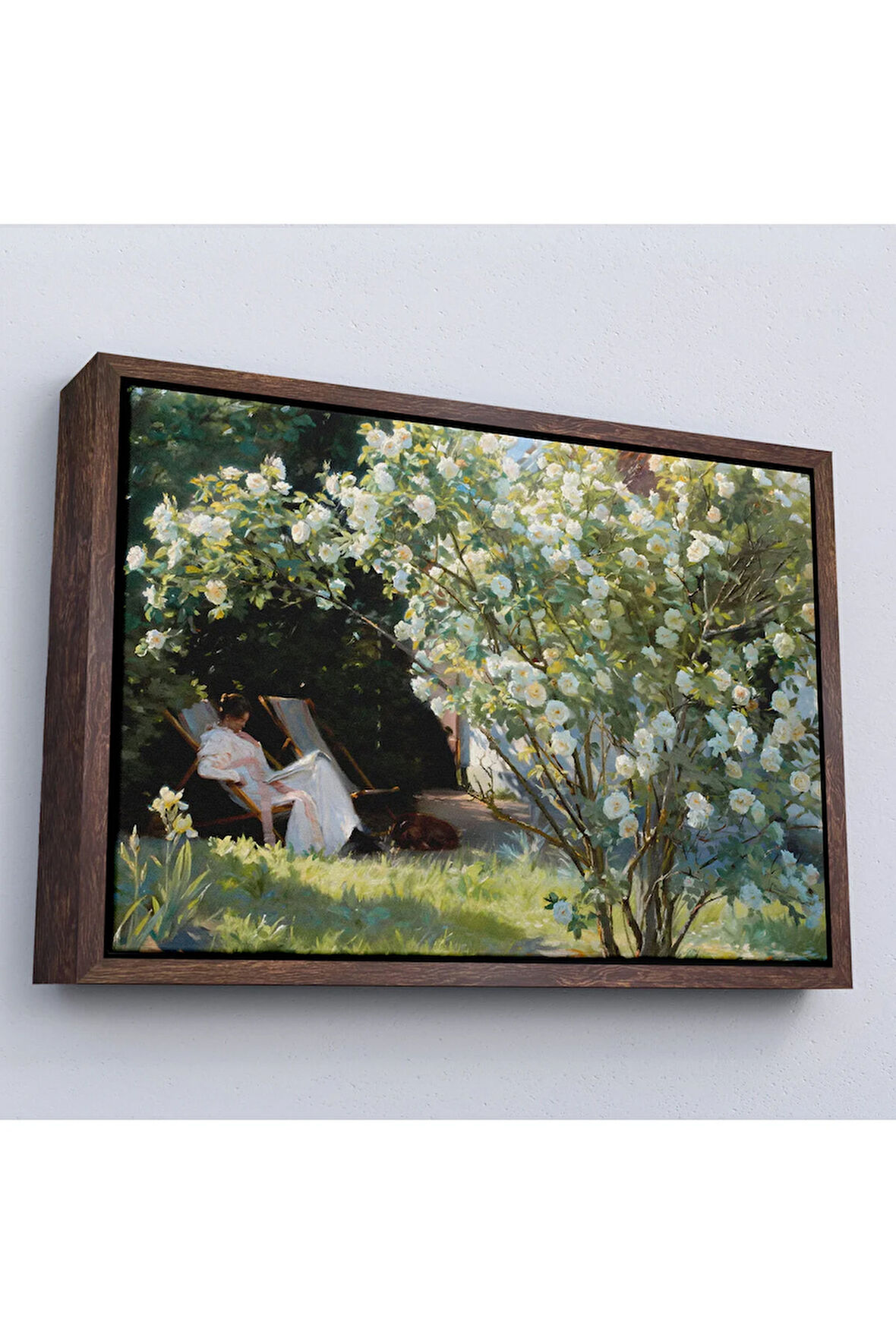 Ahşap Çerçeveli Severin Kroyer Güller Bahçesi Tablosu-7029