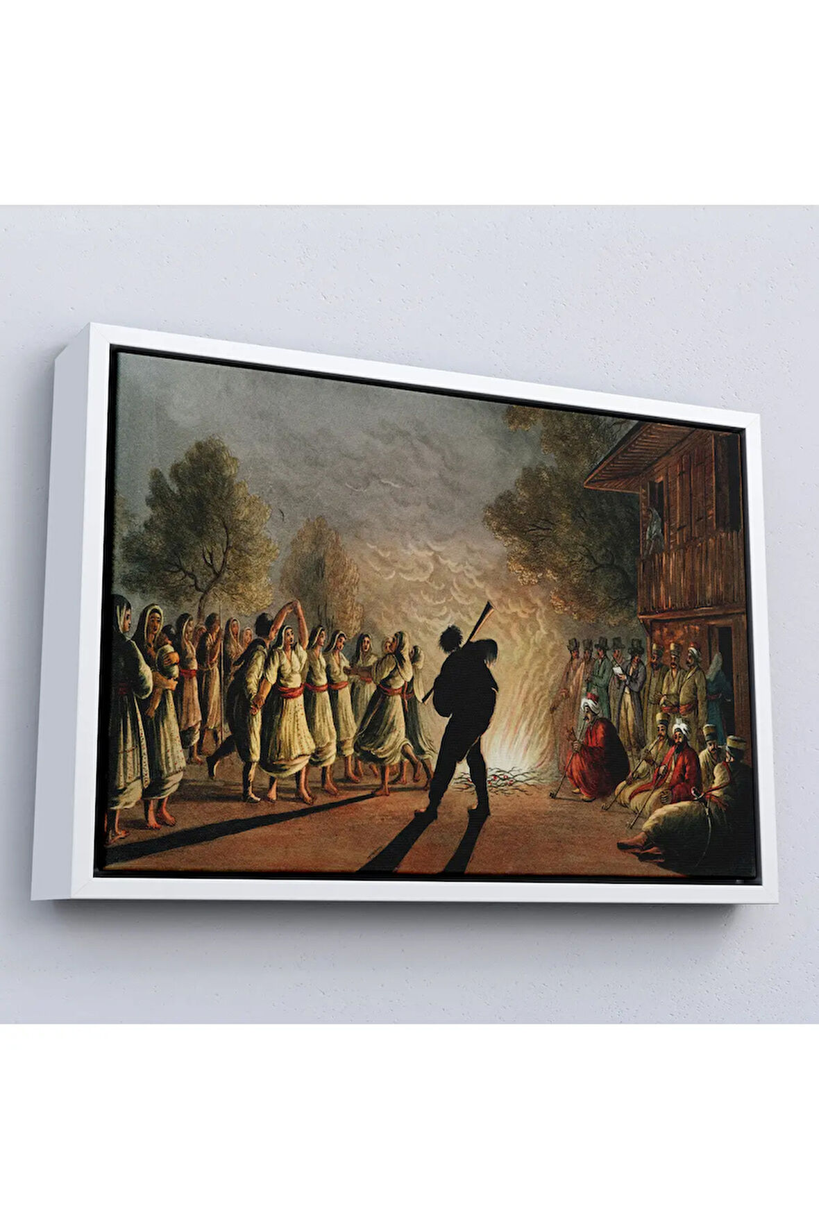 Ahşap Çerçeveli Luigi Mayer'In Bulgar Köylülerinin Dansı Tablosu-7036