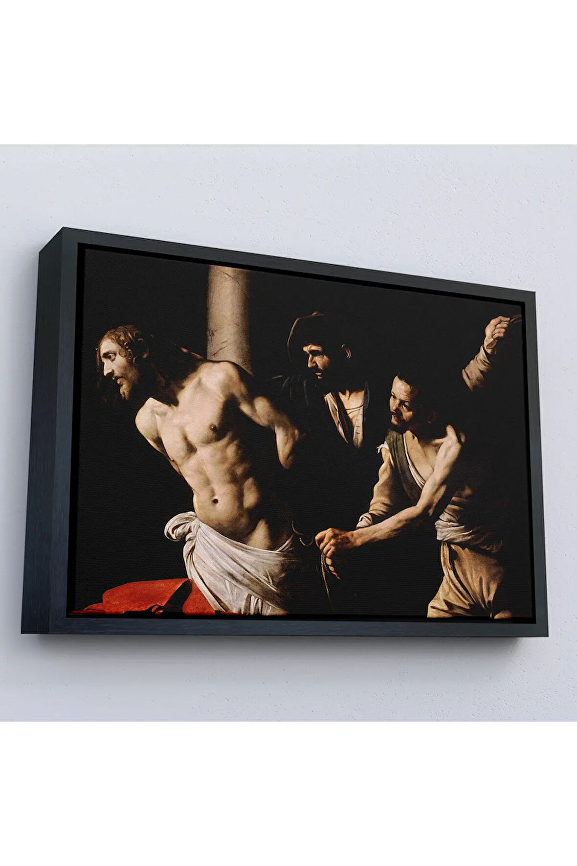 Ahşap Çerçeveli Caravaggio - Sütündaki İsa Tablo - Christ At The Column-7062