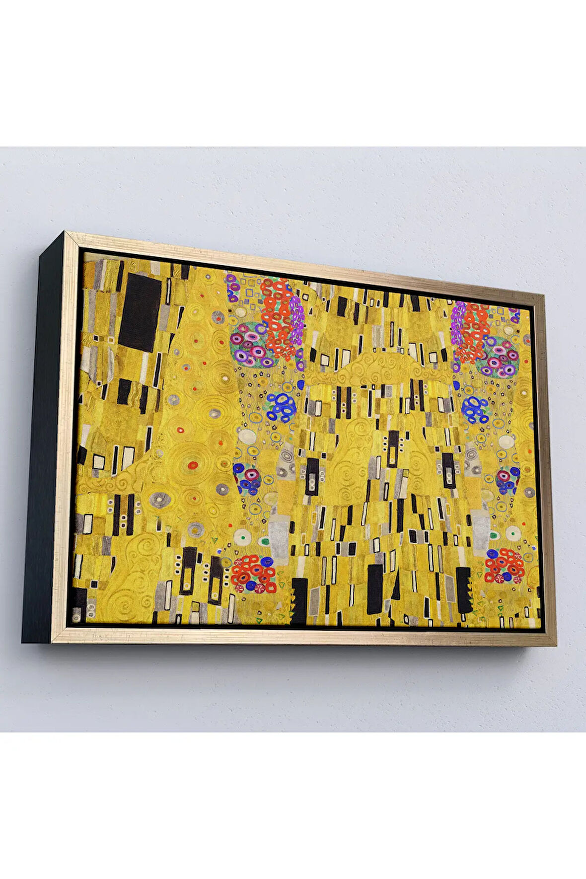 Ahşap Çerçeveli Gustav Klimt - Öpücük Tablo-7085