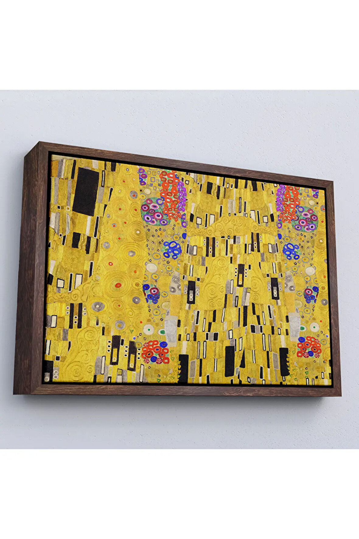 Ahşap Çerçeveli Gustav Klimt - Öpücük Tablo-7085