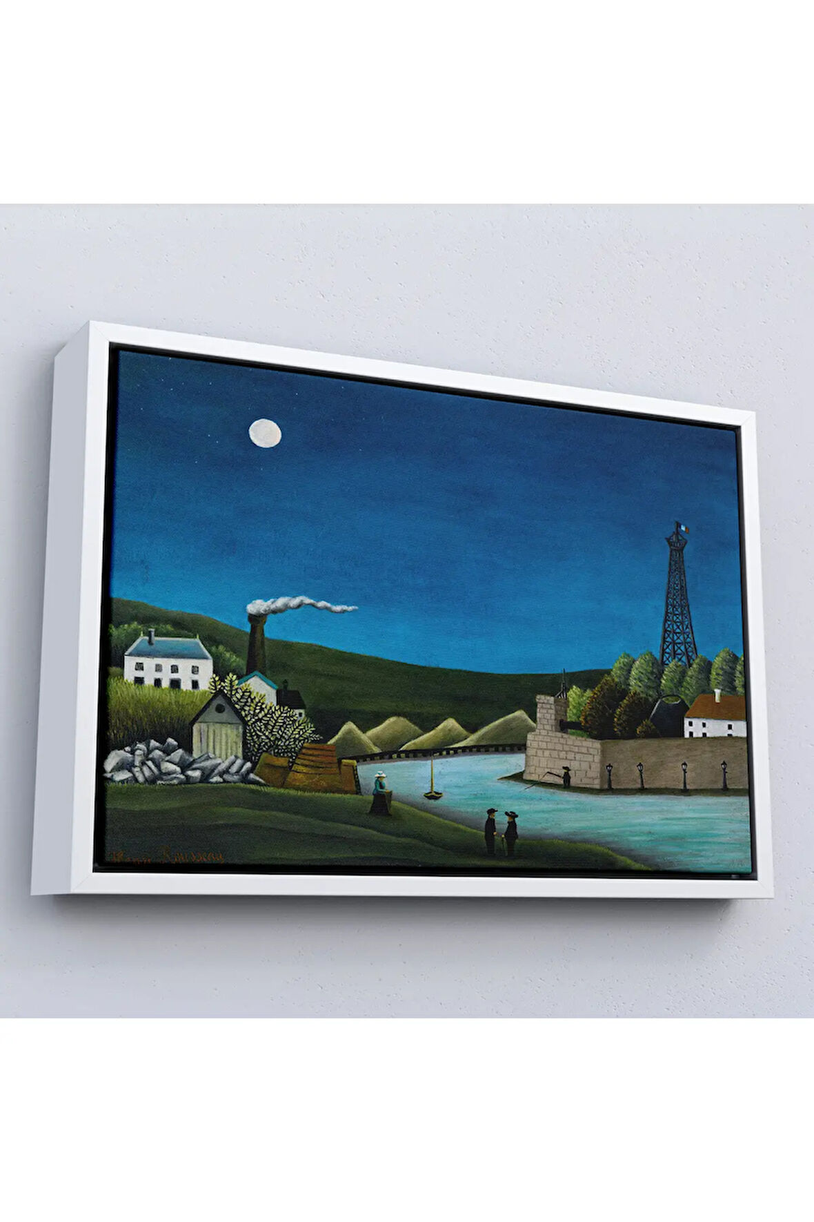 Ahşap Çerçeveli Henri Rousseau -Suresnes'Teki Seine Nehri Tablo - The Seine At Suresnes-7093