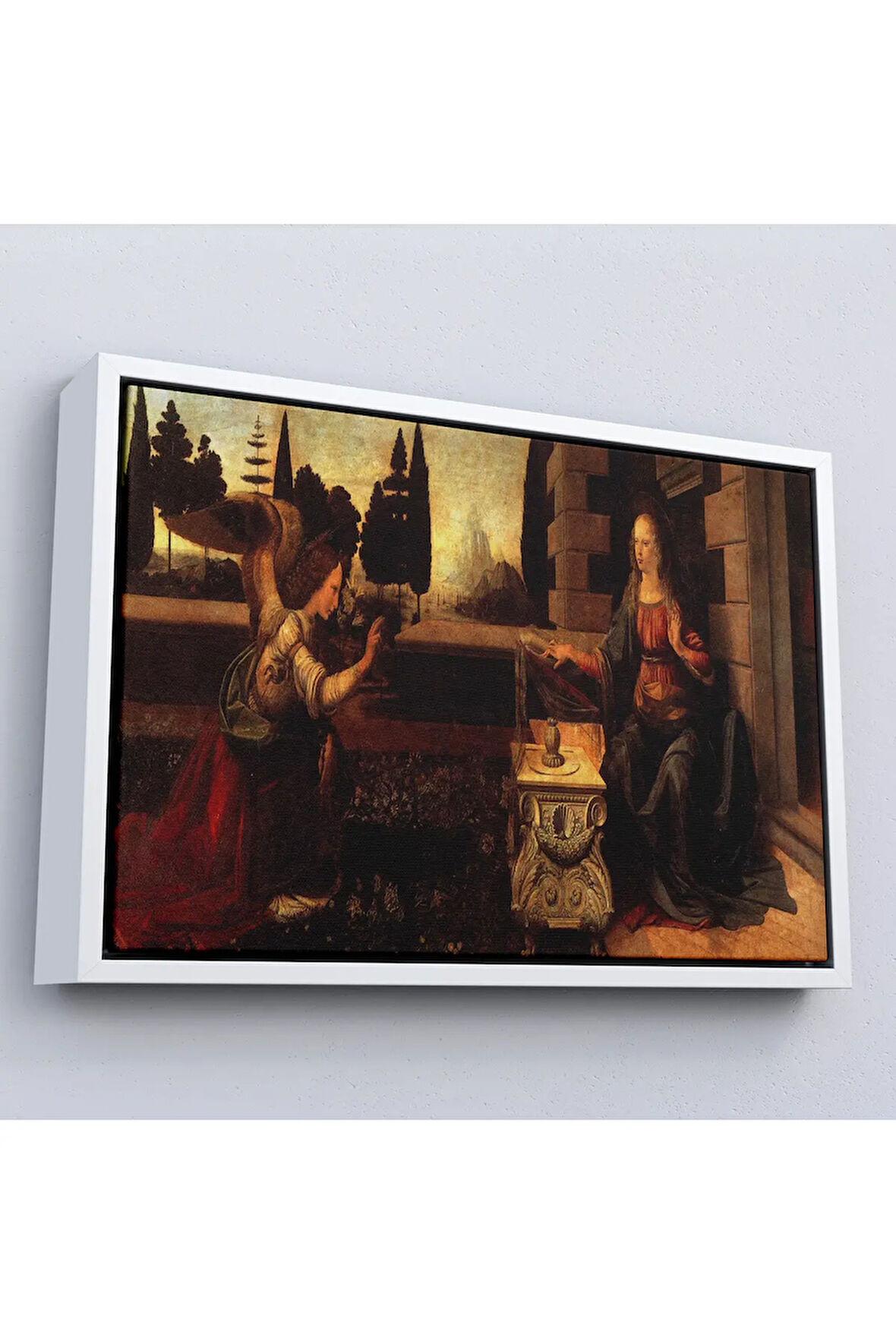 Ahşap Çerçeveli LeoTTÇ.KNVdo Da Vinci - Duyuru Tablo - Annunciation-7096