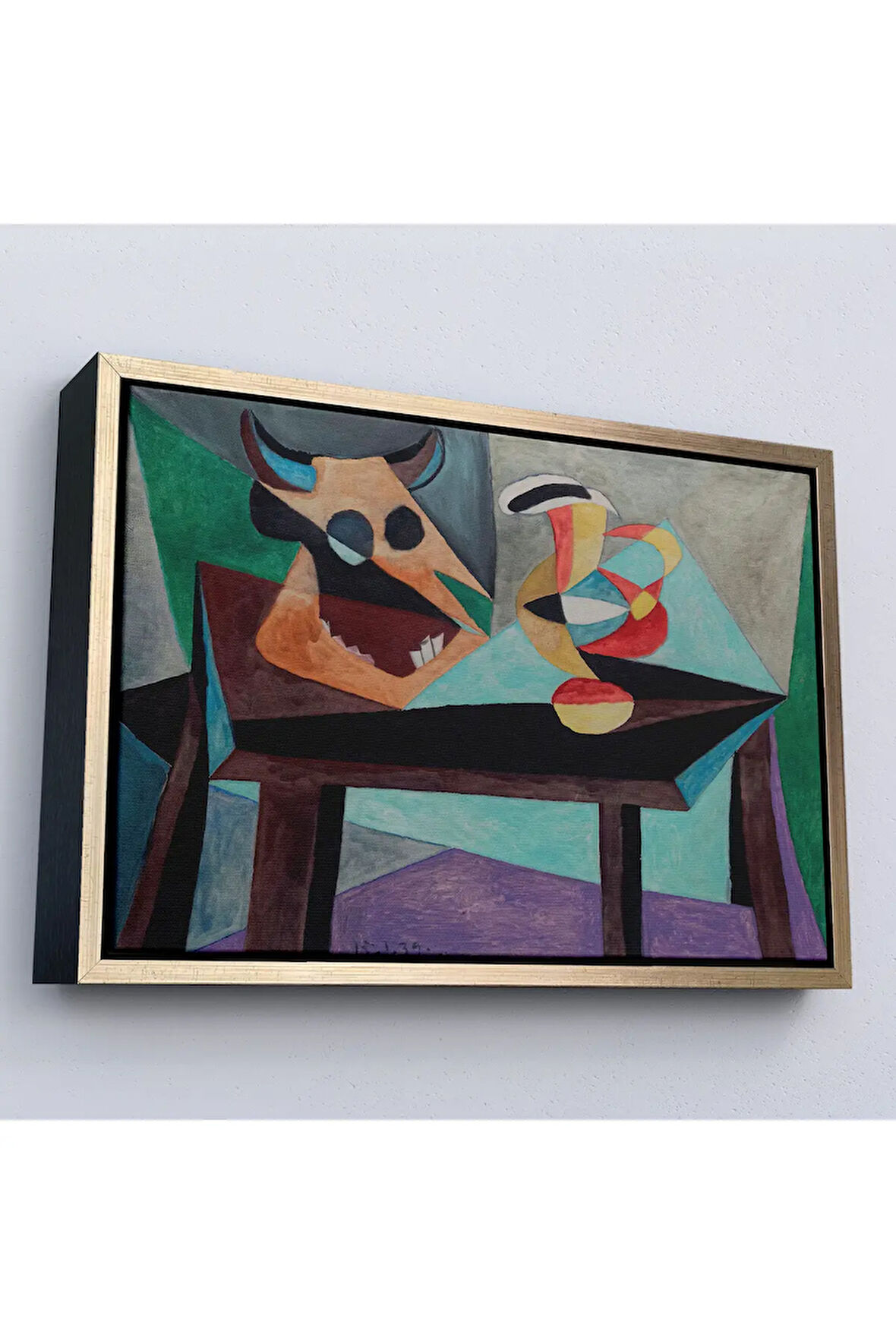 Ahşap Çerçeveli Pablo Picasso - Boğa Kafası Tablo-7103