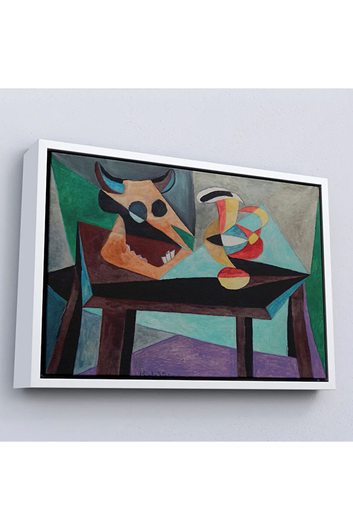 Ahşap Çerçeveli Pablo Picasso - Boğa Kafası Tablo-7103
