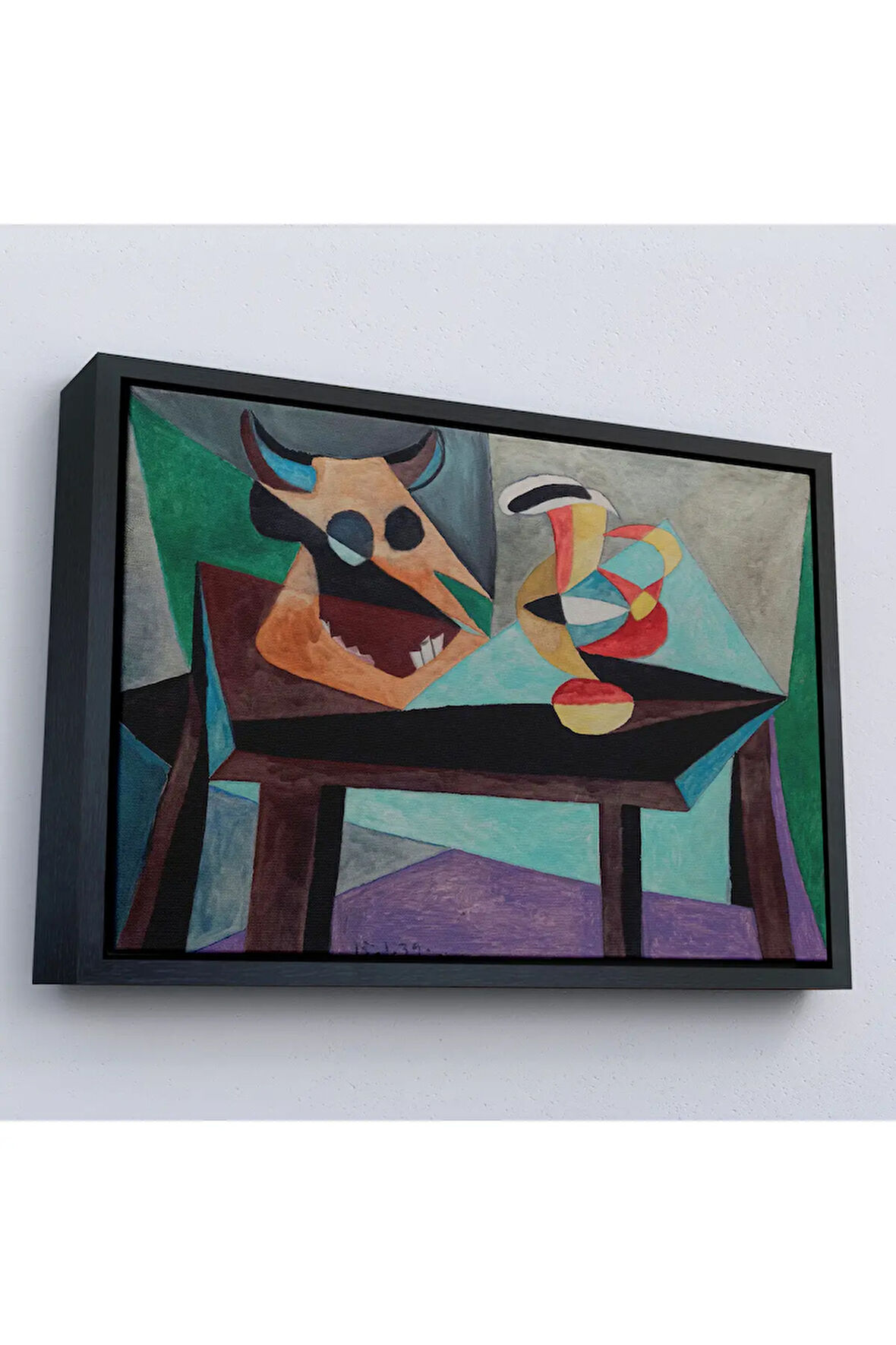 Ahşap Çerçeveli Pablo Picasso - Boğa Kafası Tablo-7103