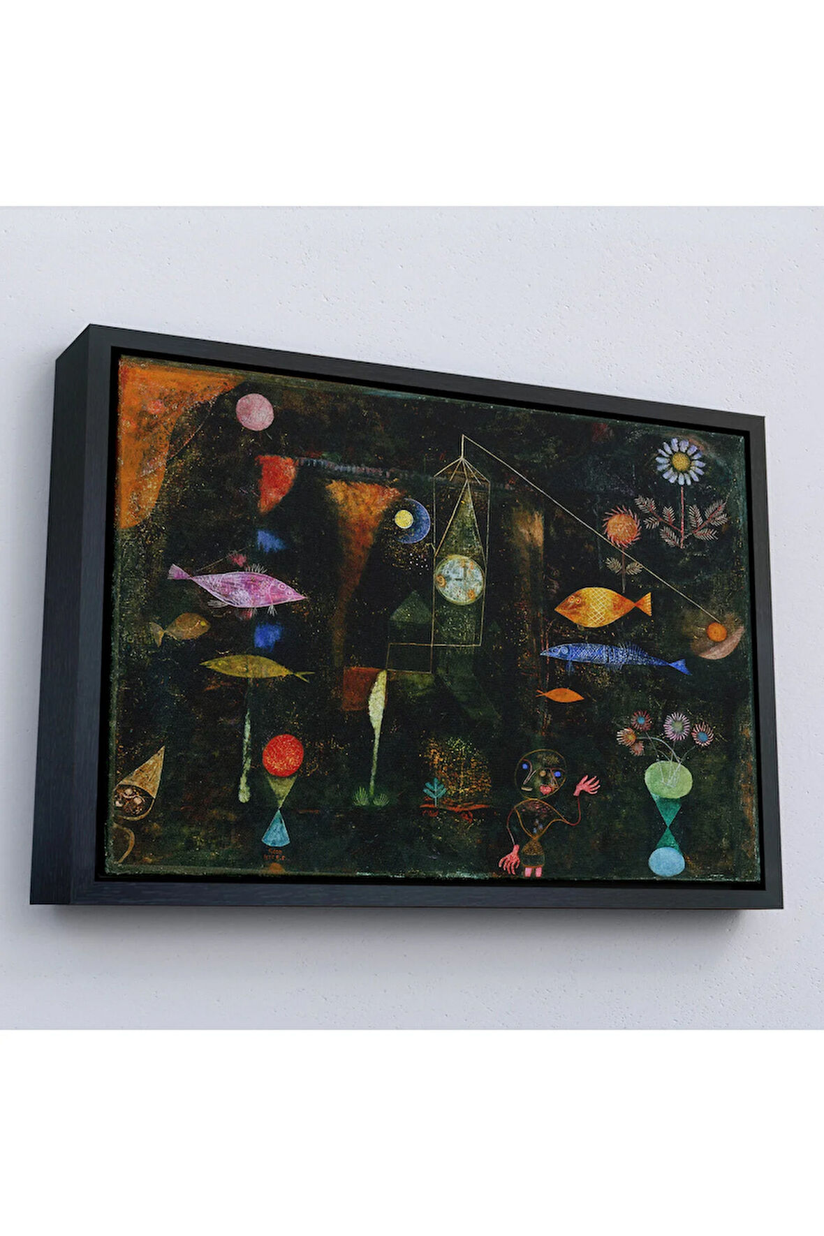 Ahşap Çerçeveli Paul Klee - Sihirli Balık Tablo - Fish Magic-7109