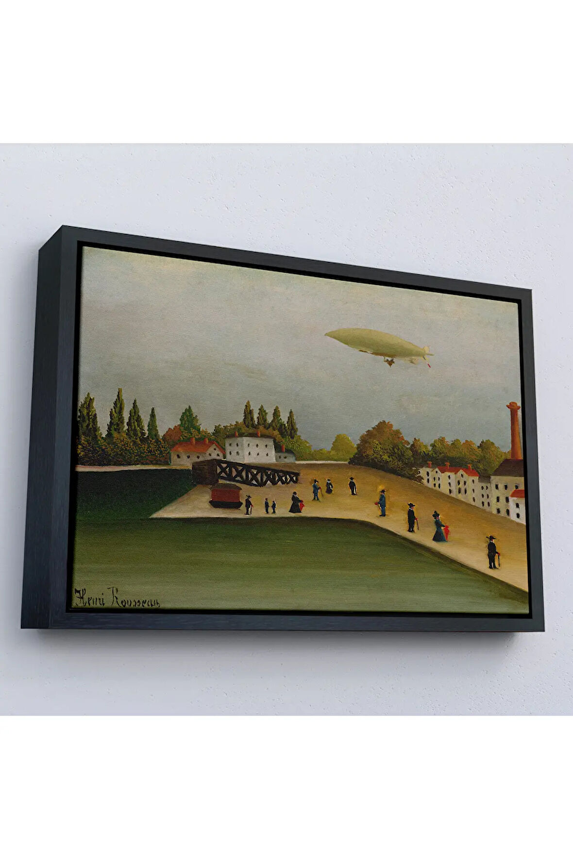 Ahşap Çerçeveli Henri Rousseau -Tokyo Japonya Quai D'Ivry Tablo-7112