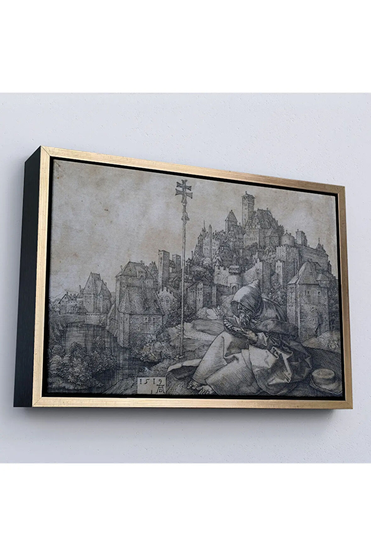 Ahşap Çerçeveli Albrecht Durer - Büyük Aziz Anthony Tablo-7122