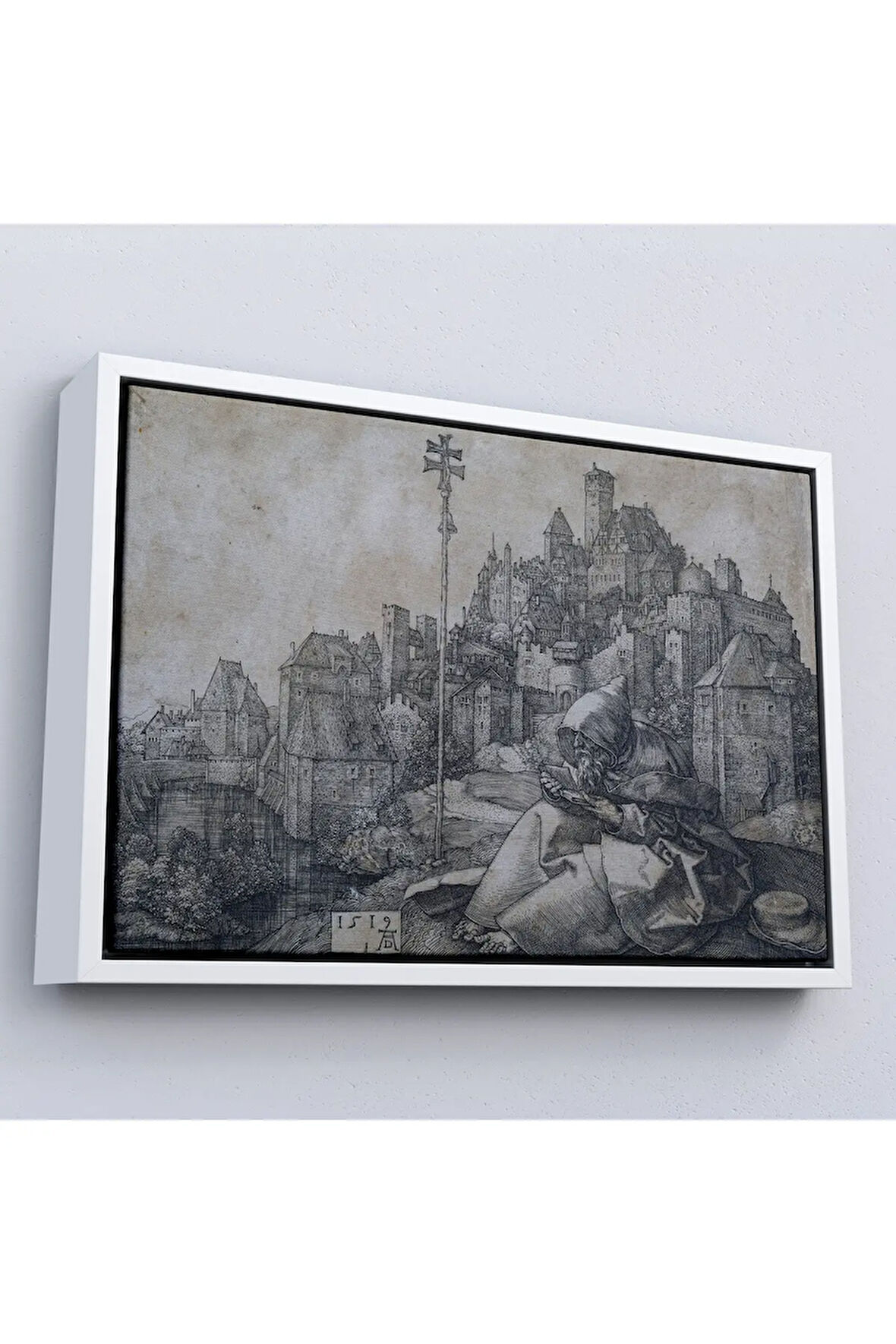 Ahşap Çerçeveli Albrecht Durer - Büyük Aziz Anthony Tablo-7122