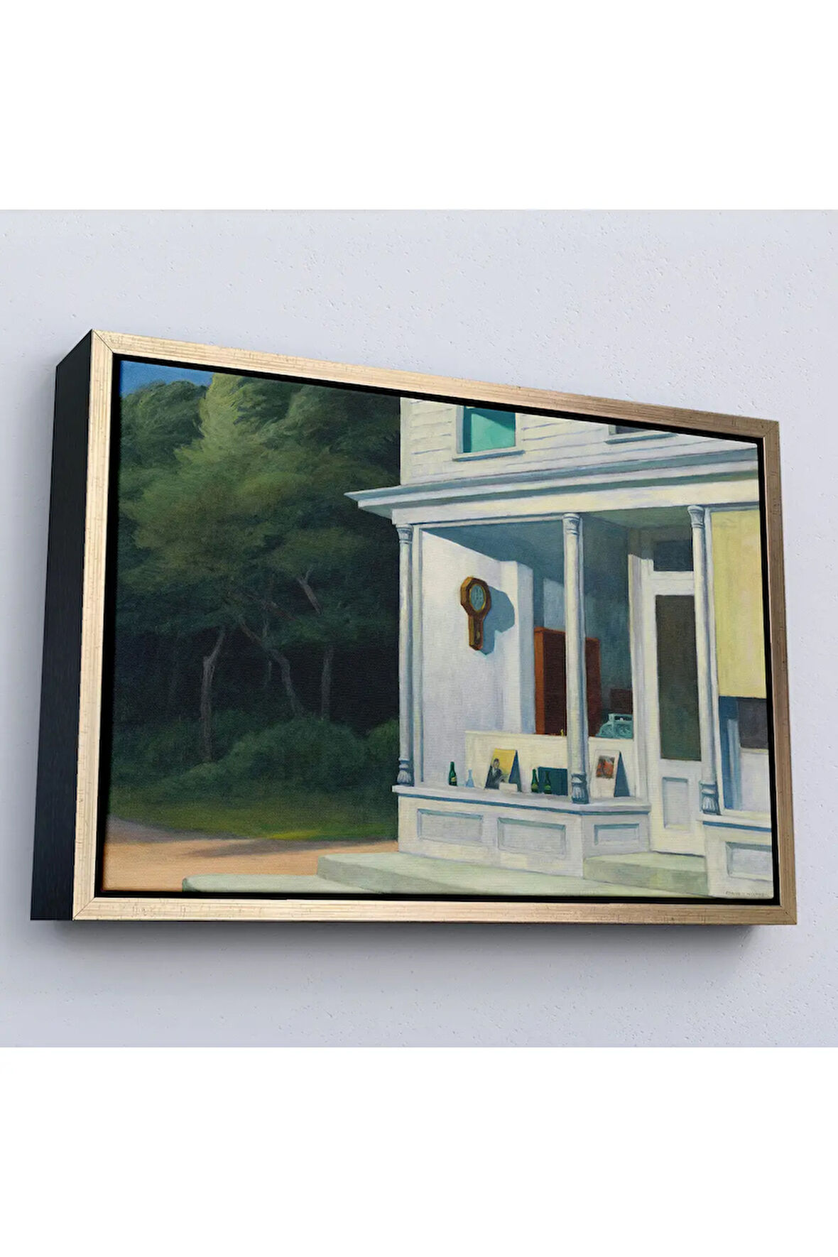 Ahşap Çerçeveli Edward Hopper - Sabah Yedi'De Tablosu - Seven A.M-7130