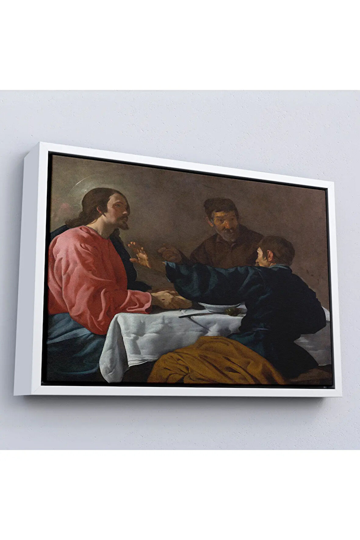 Ahşap Çerçeveli Diego Velázquez - Emmaus'Ta Akşam Yemeği Tablo - The Supper At Emmaus-7145